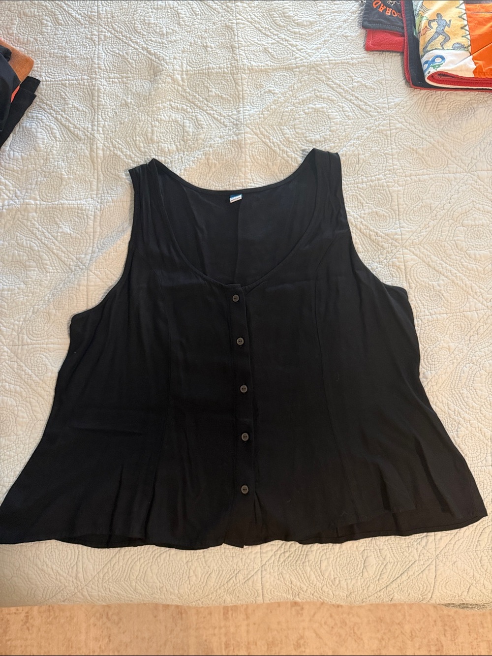 Old Navy Black Button-Front Tank